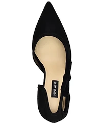 Nine West Women's Famila Bow D'Orsay Suede Slip-On Dress Pumps