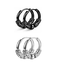 Rebl Jewelry Women's Wrapped Huggie Hoop Earrings