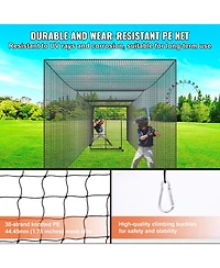 Aoligeijs Baseball Batting Netting, Professional Softball Baseball Batting Hitting Training Net, Practice Portable Cage Net with Door and Carry Bag