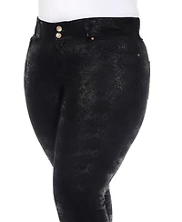 White Mark Plus Snake Print High-Rise Ankle Pants