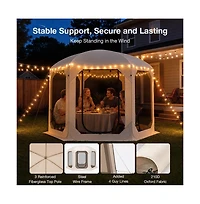 Cowin 10FT Pop Up Screen House Tent, Portable Outdoor Shelter with Sunshade Net, for 8-10 People, for Backyard Camping Picnic