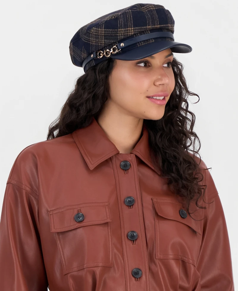 I.n.c. International Concepts Plaid Horsebit Conductor Cap, Macy's Exclusive