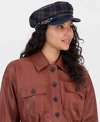 I.n.c. International Concepts Plaid Horsebit Conductor Cap, Macy's Exclusive