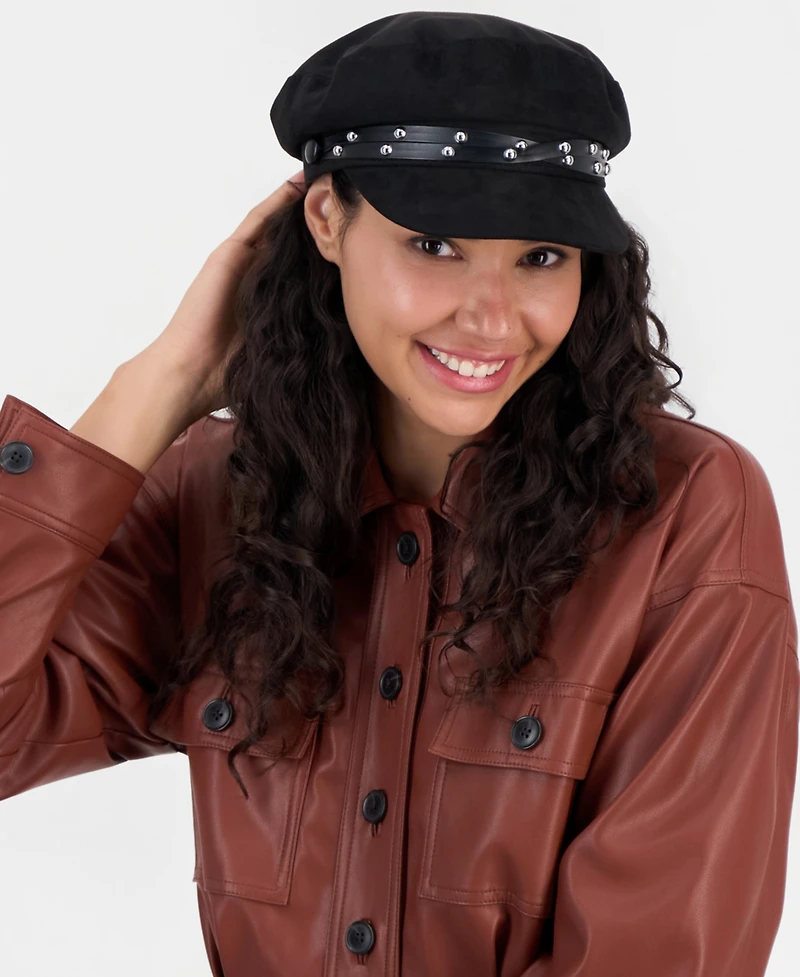 I.n.c. International Concepts Double Stud Band Suede Skipper Cap, Macy's Exclusive