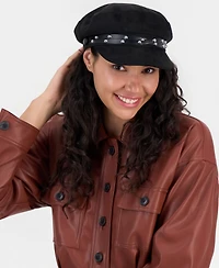 I.n.c. International Concepts Double Stud Band Suede Skipper Cap, Macy's Exclusive