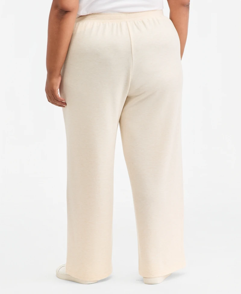 Style & Co Plus LuxLounge Wide-Leg French-Terry Drawstring Pants, Macy's Exclusive