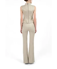 Nocturne Women's Snake Print Jacquard Flare Trousers