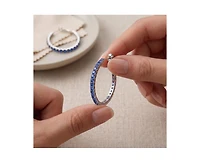 Rachel Glauber Chic White Gold Plated Cz Hinge Hoop Statement Earrings