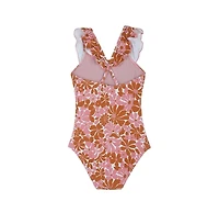 Gottex Kids Child Girls Summer Memories Square Neck Ruffle One Piece