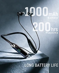 Sugift Wireless Neckband Headphones with Led Battery Display Magnetic Earbuds 200 Hour Playtime for Sports Gym Running