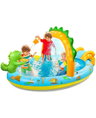 Aofar 96'' Inflatable Dinosaur Pool Slide Sprinkler Garden