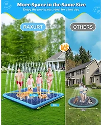 Aofar 80" Splash Pad Dog Pool Sprinkler Outdoor Pet Water Mat