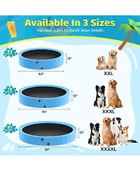 Aofar 63'' Foldable Dog Pool Sprinkler Non-slip Collapsible Bathing Tub Portable Swimming