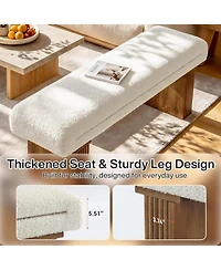 Tribesigns Solid Wood Entryway Bench, 47" Modern End of Bed Bench for Bedroom, Footrest Ottoman Window Bench with Seating, Upholstered Storage Bench