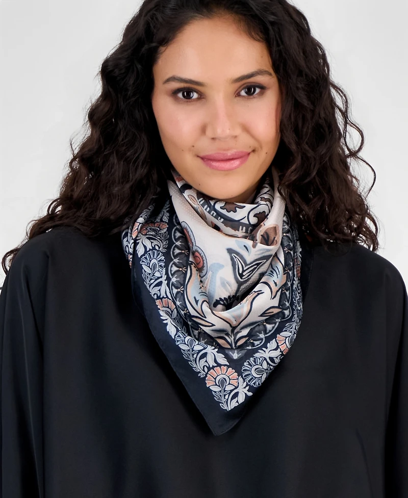 I.n.c. International Concepts Medallion Contrast Floral Square Scarf, Macy's Exclusive