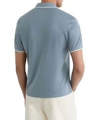Reiss Men's Nico Airwater Cotton Tipped Open Collar Polo Shirt
