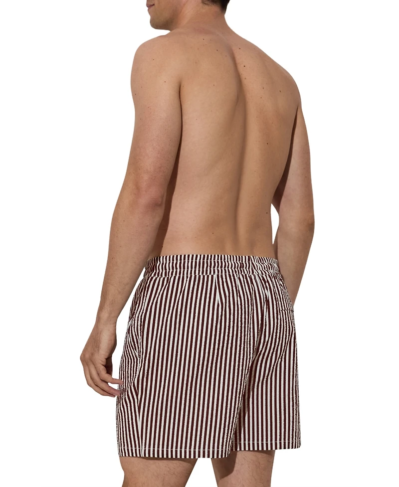 Reiss Men's Bay Drawstring Seersucker Stripe Swim Shorts