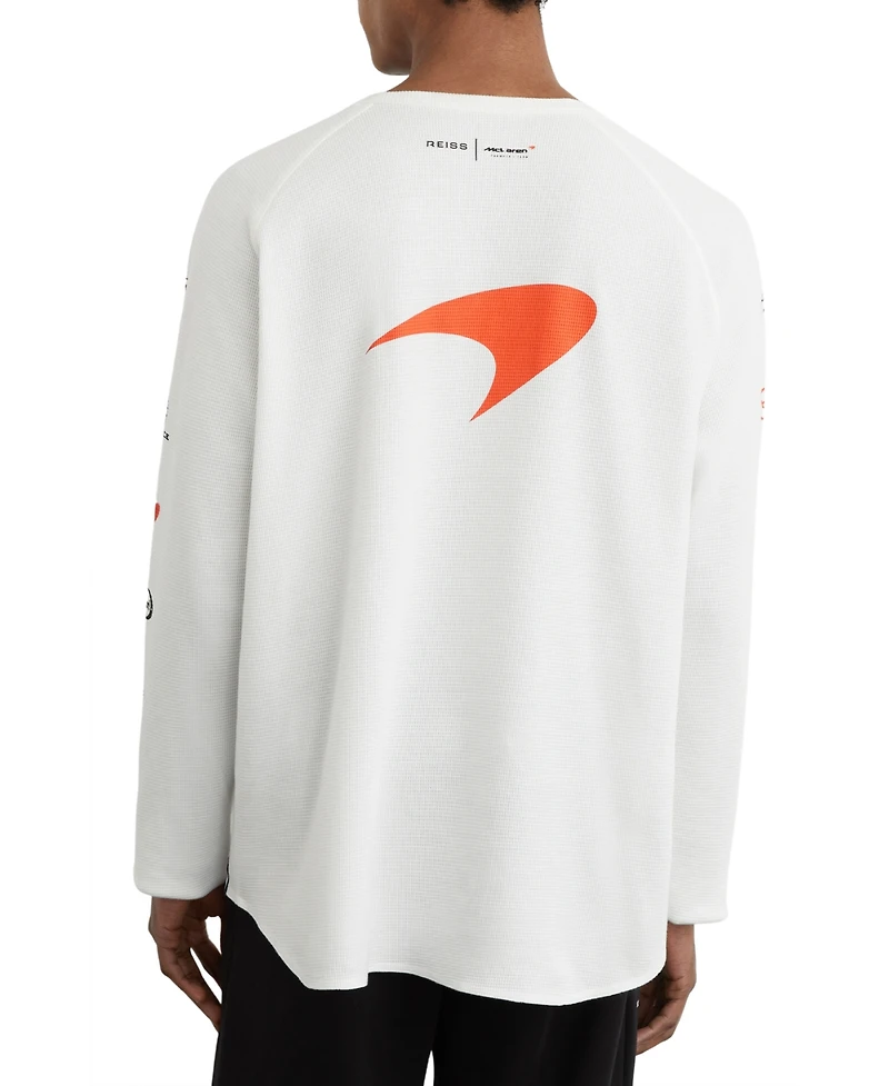 Reiss Men's Kruz Logo Waffle Textured T-Shirt