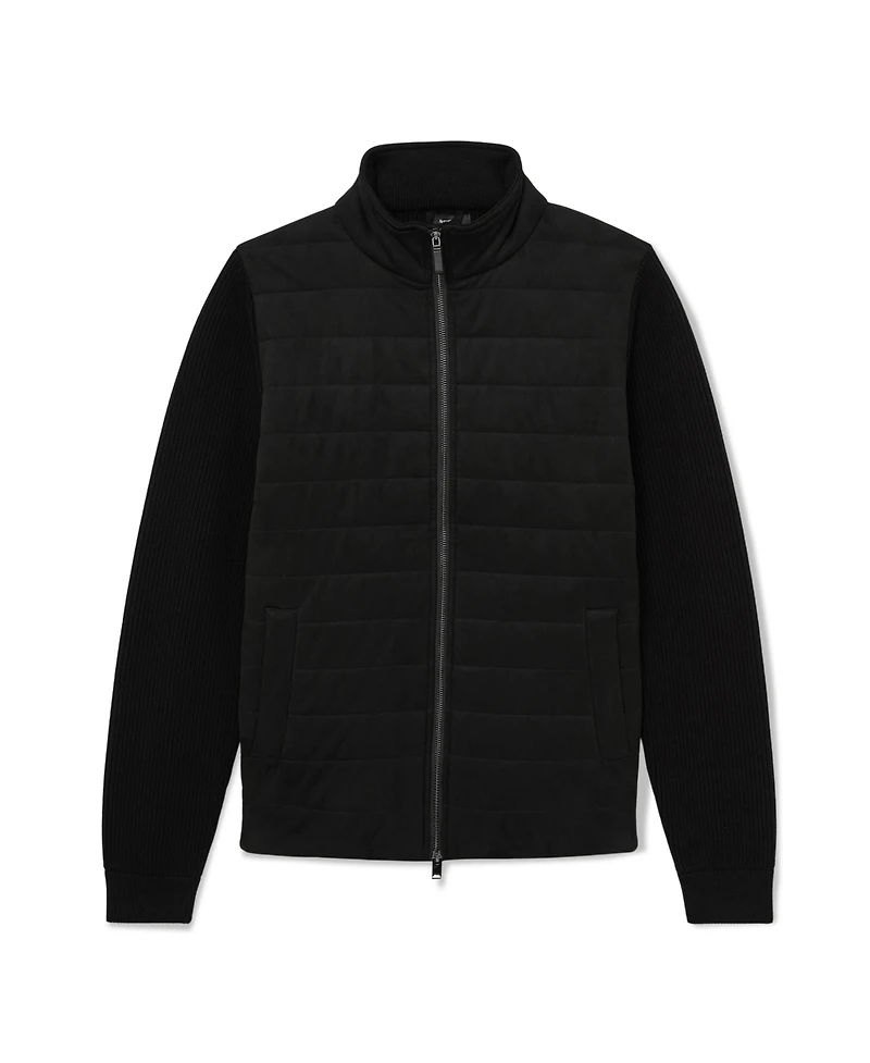 Reiss Men's Bram Zip Through Funnel Quilted Hybrid Jacket