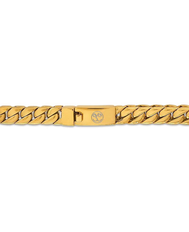 Esquire Men's Jewelry Polished Double Layer Chain Necklace in Yellow-Plated Stainless Steel