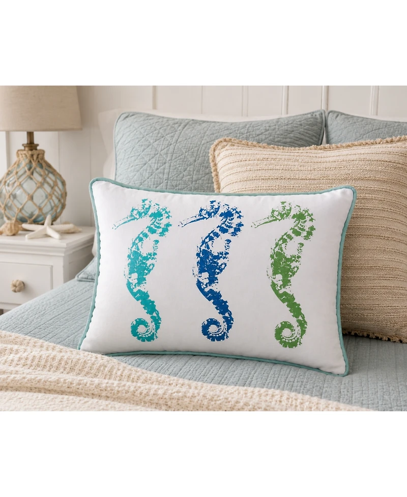 12" x 16" 3 Seahorses Printed Throw Pillow