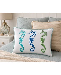 12" x 16" 3 Seahorses Printed Throw Pillow