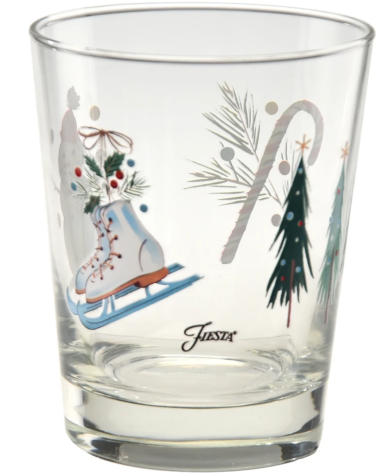 Fiesta Holly Jolly Christmas Double Old Fashioned Glasses, Set of 6