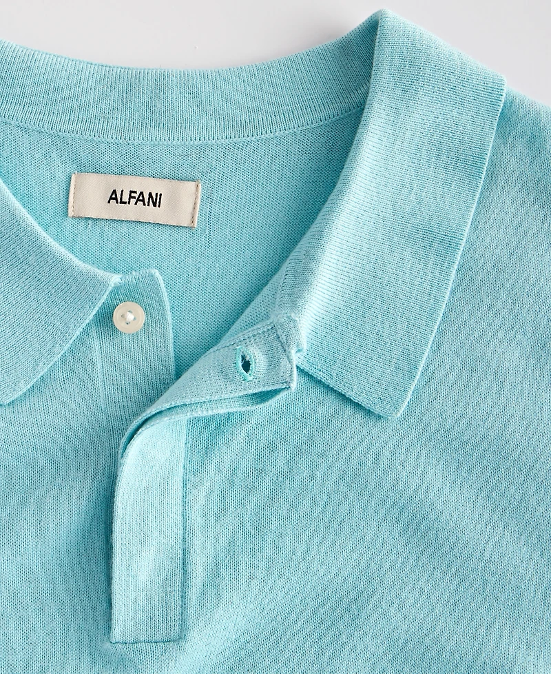 Alfani Men's Merino Wool-Blend Regular-Fit Polo Shirt, Macy's Exclusive