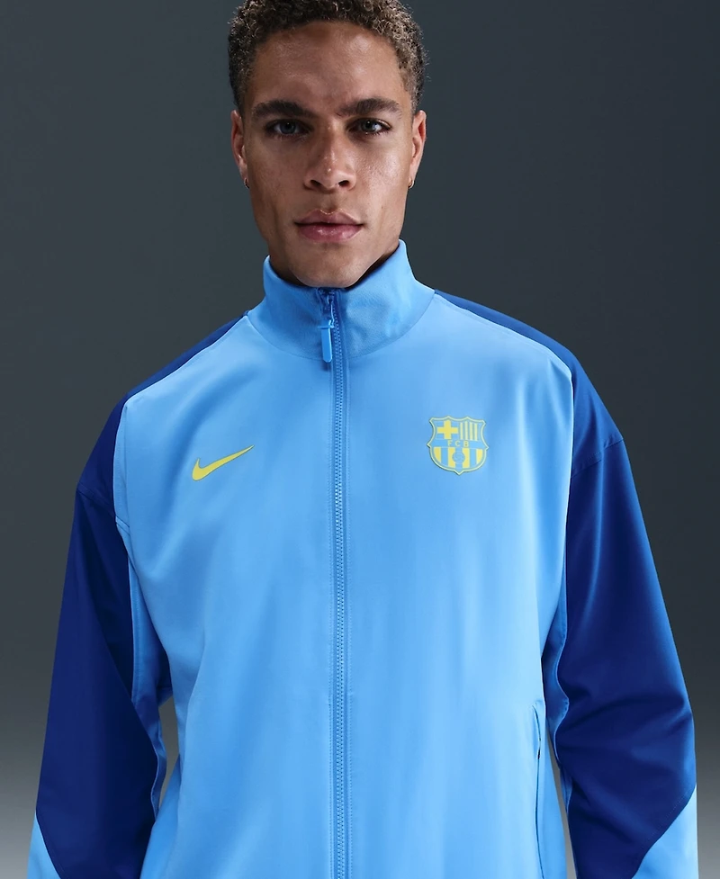 Nike Men's Blue Barcelona Special Edition Strike Anthem Full-Zip Dri-fit Jacket