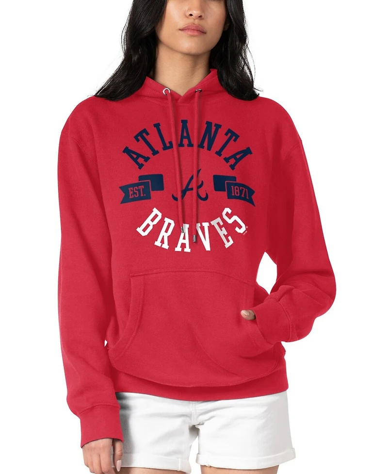 G-iii 4Her by Carl Banks Women's Red Atlanta Braves City Graphic Pullover Hoodie