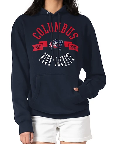 G-iii 4Her by Carl Banks Women's Navy Columbus Blue Jackets City Graphic Fleece Pullover Hoodie