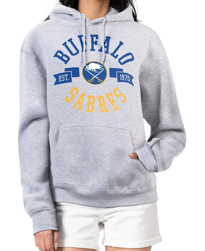 G-iii 4Her by Carl Banks Women's Heather Gray Buffalo Sabres City Graphic Fleece Pullover Hoodie