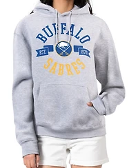 G-iii 4Her by Carl Banks Women's Heather Gray Buffalo Sabres City Graphic Fleece Pullover Hoodie