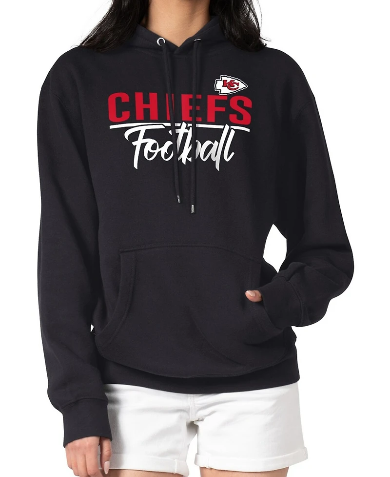 G-iii 4Her by Carl Banks Women's Black Kansas City Chiefs Graphic Fleece Pullover Hoodie
