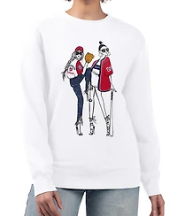 G-iii 4Her by Carl Banks Women's White Washington Nationals Baseball Girls Fleece Pullover Sweatshirt