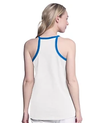 G-iii 4Her By Carl Banks Women's White Dallas Mavericks Curveball Racerback Scoop Neck Slub Tank Top