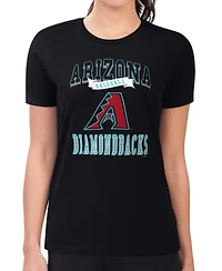 G-iii 4Her by Carl Banks Women's Black Arizona Diamondbacks Super-Slim Fit Lightweight Team Logo Graphic T-Shirt
