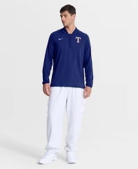 Nike Men's Royal Texas Rangers Authentic Collection Dri-fit Raglan Half-Zip Pullover Hoodie