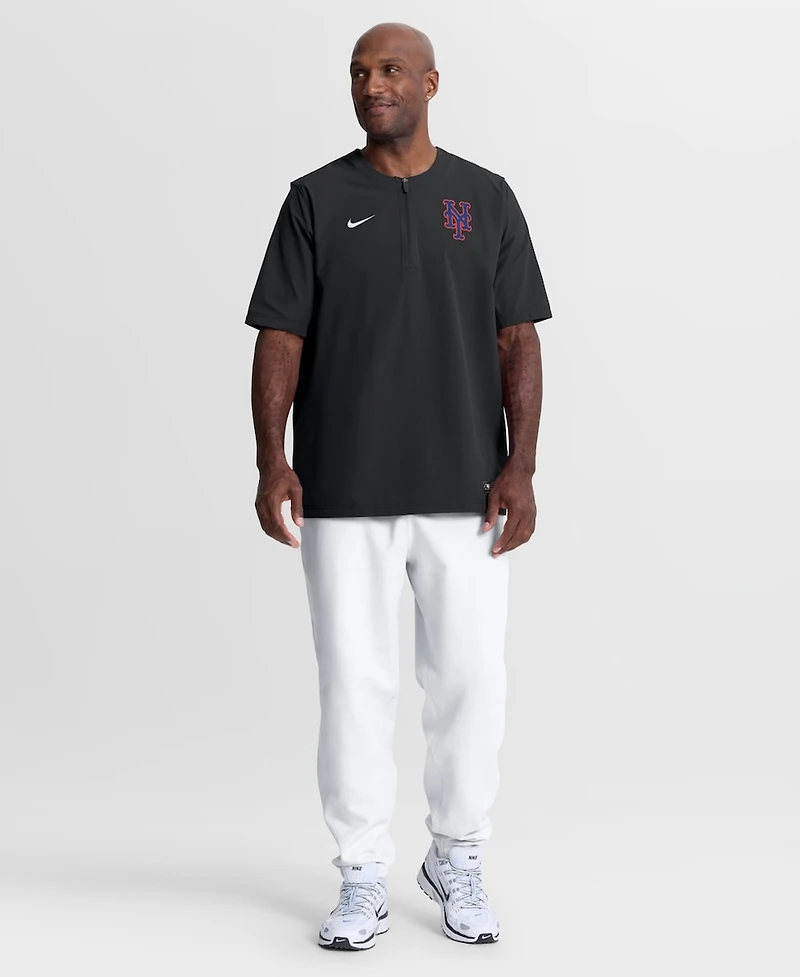 Nike Men's Black New York Mets Authentic Collection Dri-fit Quarter-Zip Windshirt