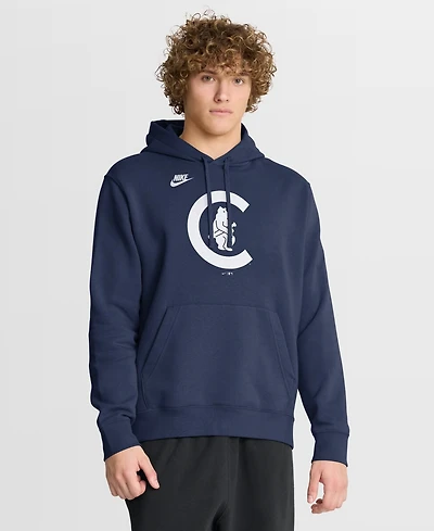 Nike Men's Navy Chicago Cubs Cooperstown Collection Logo Club Hoodie