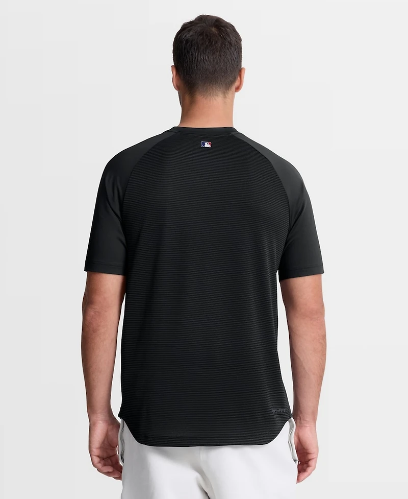 Nike Men's Black Los Angeles Dodgers Authentic Collection Batting Practice Pre-Game Raglan Dri-fit T-Shirt