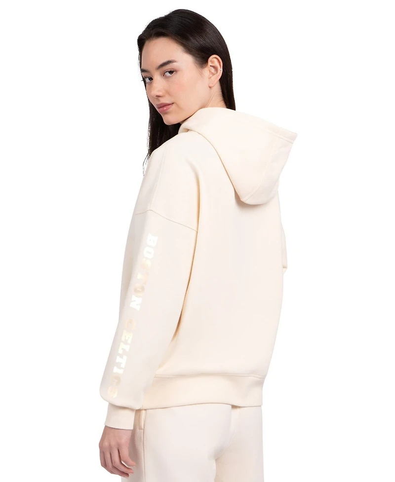 Starter Women's Cream Boston Celtics Pastel Relaxed Hoodie