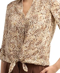 Bcx Women's Collared Button-Front Shirt