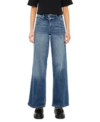 KanCan Women's Leah Ultra High Rise Wide Leg Jeans