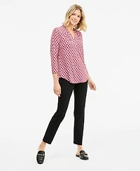 Jm Collection Women's Printed 3/4 Sleeve V-Neck Knit Top, Macy's Exclusive