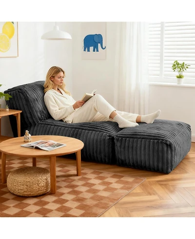 Rainsken Bean Bag Chairs for Adults Giant Chair, Corduroy Fabric Made of breathable, Convertible Sofa Bed, Living Room Bedroom Office