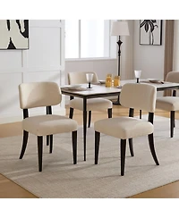 Rainsken Farmhouse Dinner Chair Set of 2, Fabric Upholstered Dining Room Chair, for Kitchen