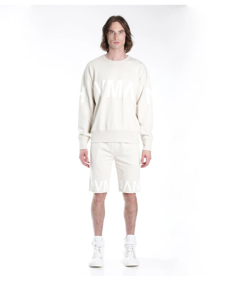 Hvman Chosen To Prevail x Cult Men's French Terry Sweatshot Cream