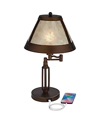 Franklin Iron Works Samuel 21.25" High Farmhouse Rustic Desk Lamps Set of 2