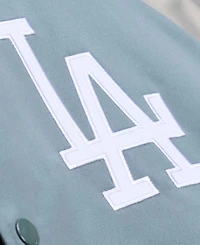 Mitchell Ness Men's Gray Los Angeles Dodgers Thunderstorm Head Coach Lightweight Satin Full-Snap Jacket